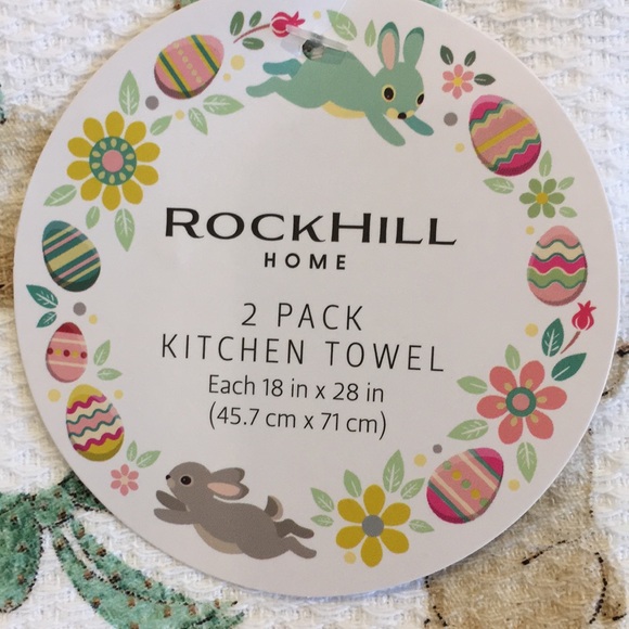 Bunnies All Over Spring Easter Kitchen Towels Set of Two NWT Cotton 18”x28” - Picture 2 of 15